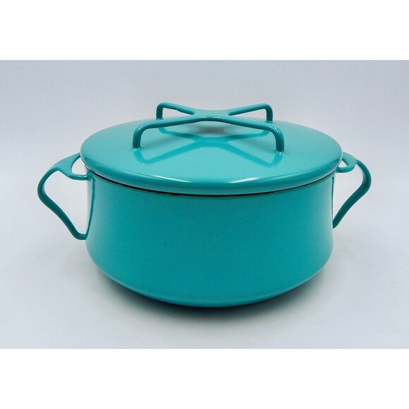 Dansk Købenstyle Teal Turquoise JHQ Enamel Casserole Dutch Oven 2 QT Pot - Picture 1 of 15